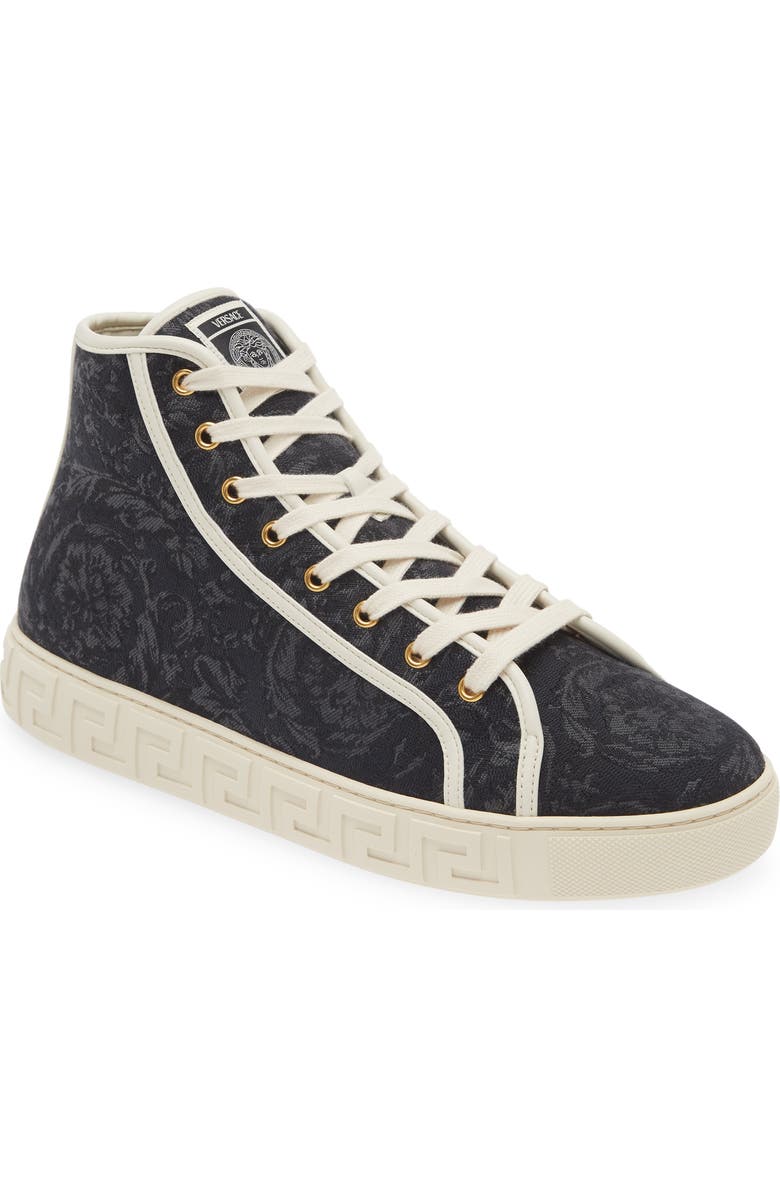 Versace Barocco Greca High Top Sneaker, Main, color,