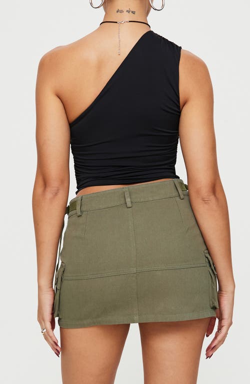 Princess Polly Annem One-shoulder Crop Top In Black