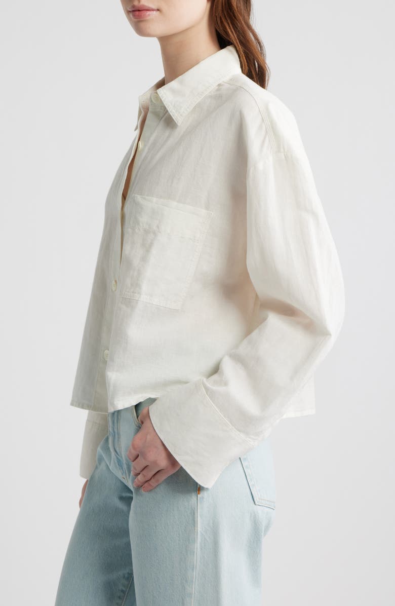 Madewell Linen & Cotton Straight Hem Shirt, Alternate, color, Ivory Linen
