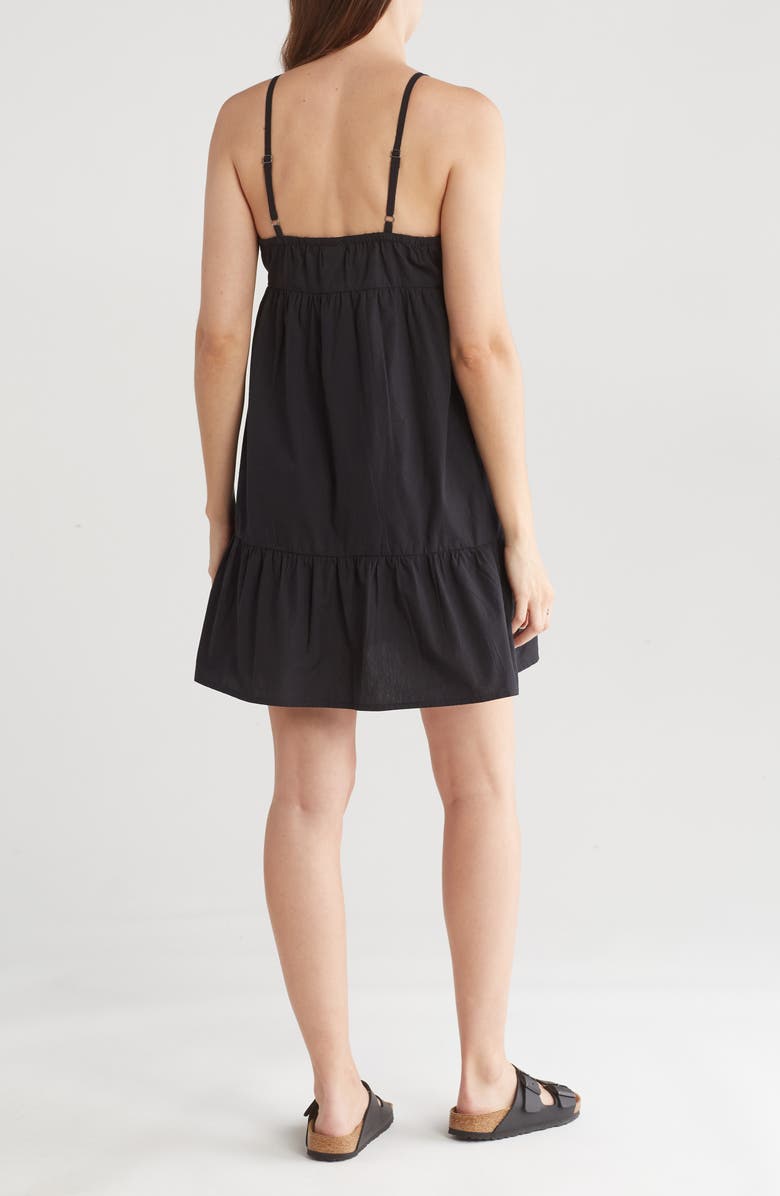 Abound Tiered Cotton Babydoll Dress, Alternate, color, Black Night