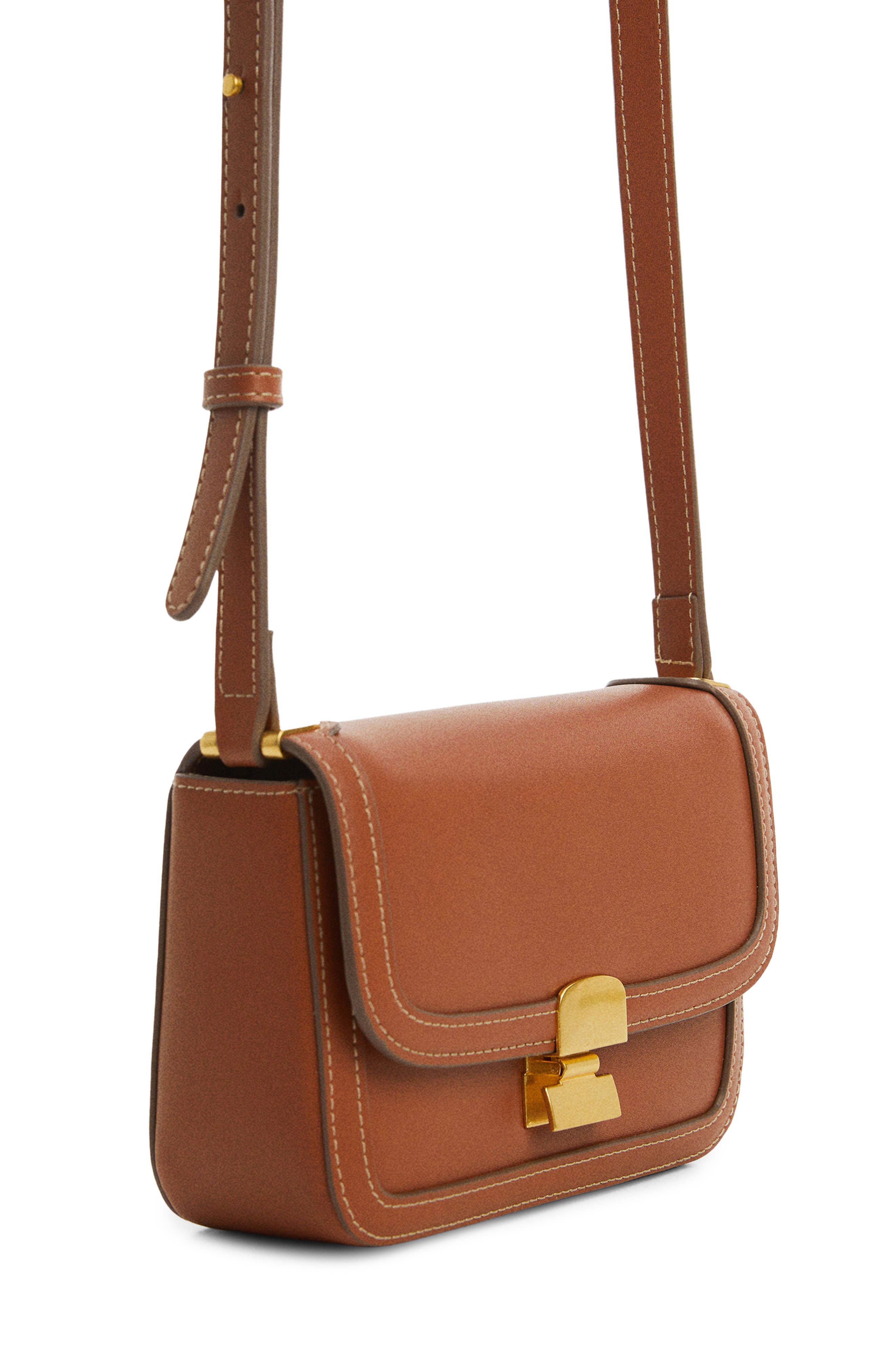 MANGO Faux Leather Crossbody Bag, Alternate, color, 