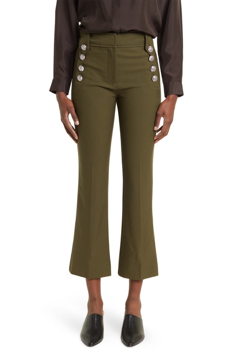 Derek Lam 10 Crosby Robertson Cropped Flare Trousers, Main, color,