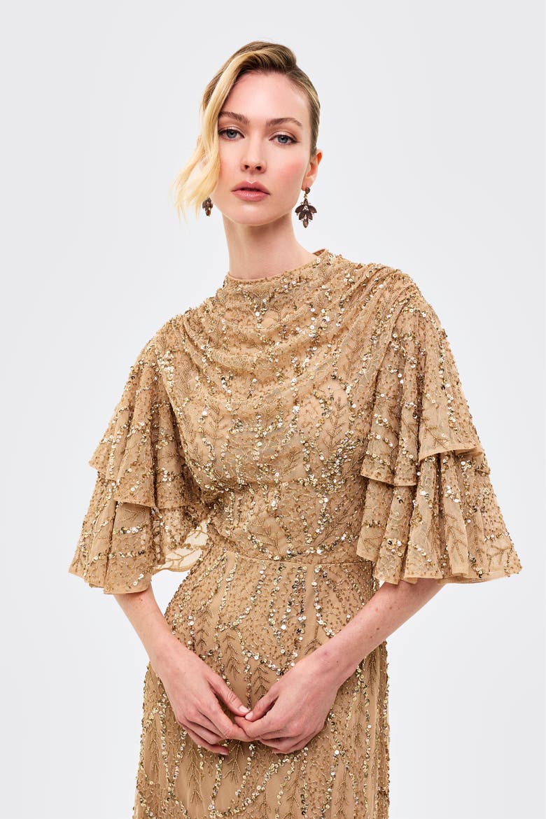 Embellished Sequins Double Sleeves Dress, Alternate, color, RICHMOND