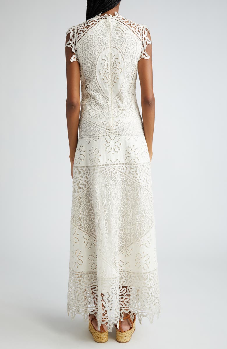 Ulla Johnson Flora Eyelet Sleeveless Linen Maxi Dress, Alternate, color, 