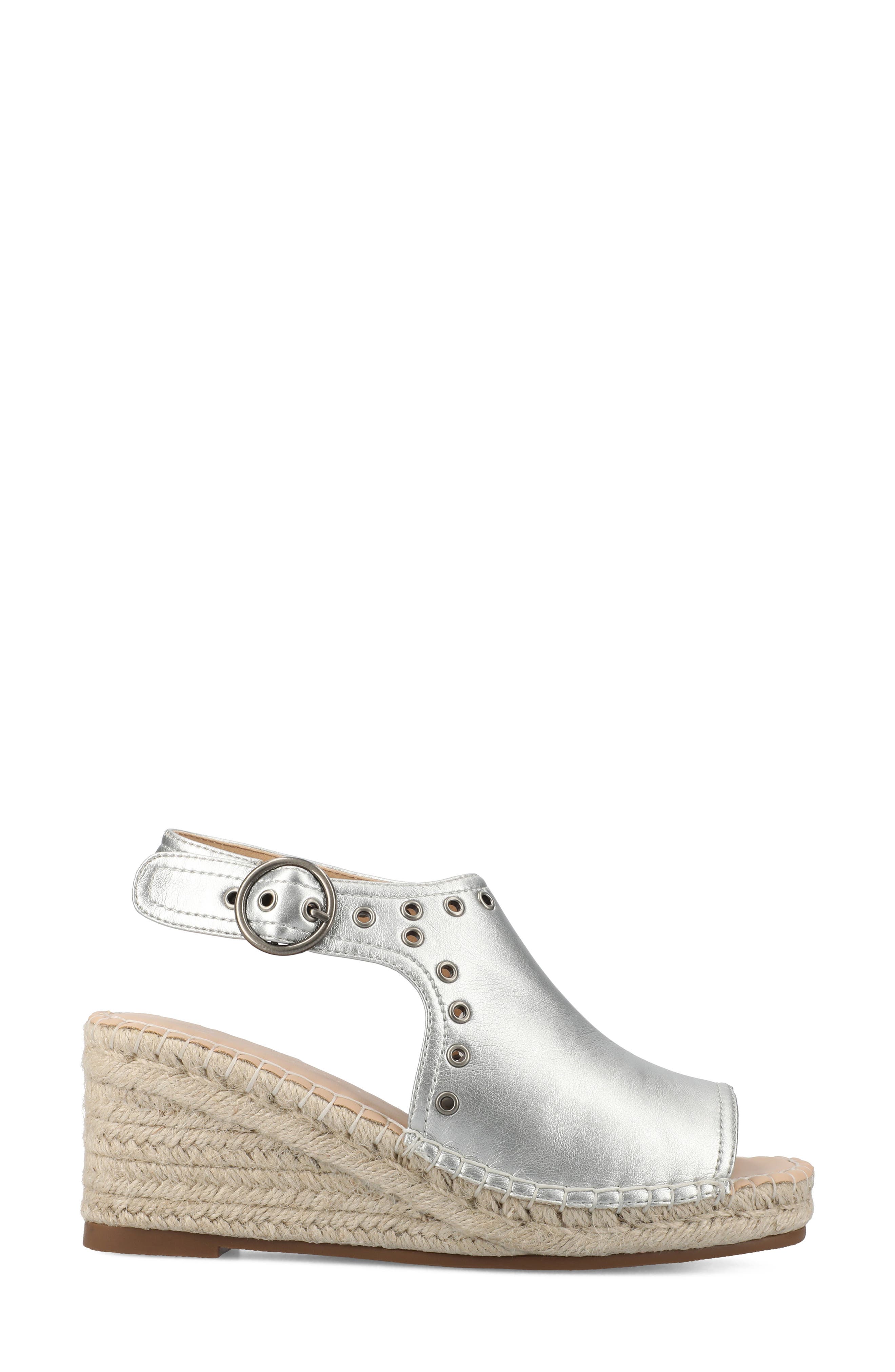Crisie Espadrille Wedge Sandal, Alternate, color, SILVER