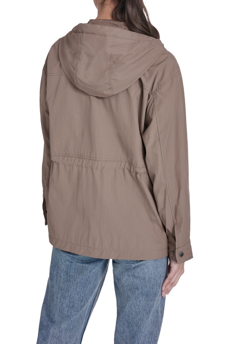 Water Resistant Hooded Jacket, Alternate, color, PINEBARK