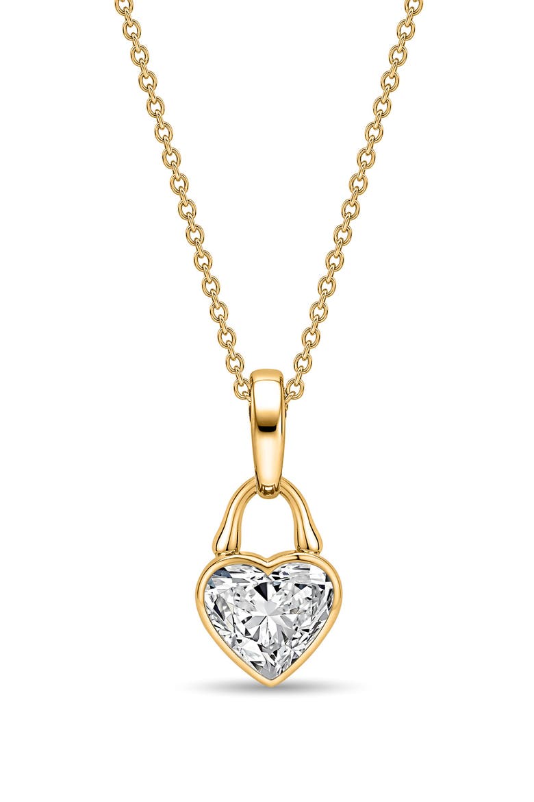 TreasureLock Lab Grown Diamond Heart Pendant Necklace, Main, color, 14K YELLOW GOLD