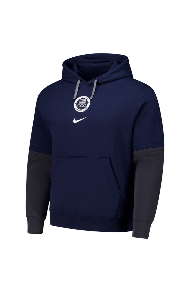 Nike Men's Nike Navy Team USA Club Color Block Pullover Hoodie, Alternate, color, Navy