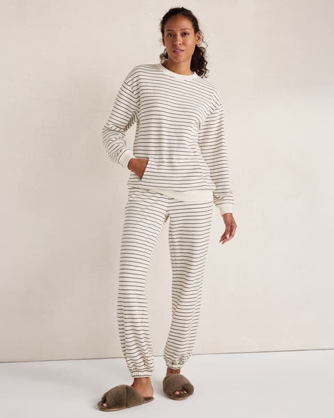 Resti Organic Cotton Waffle Striped Cuffed Pants