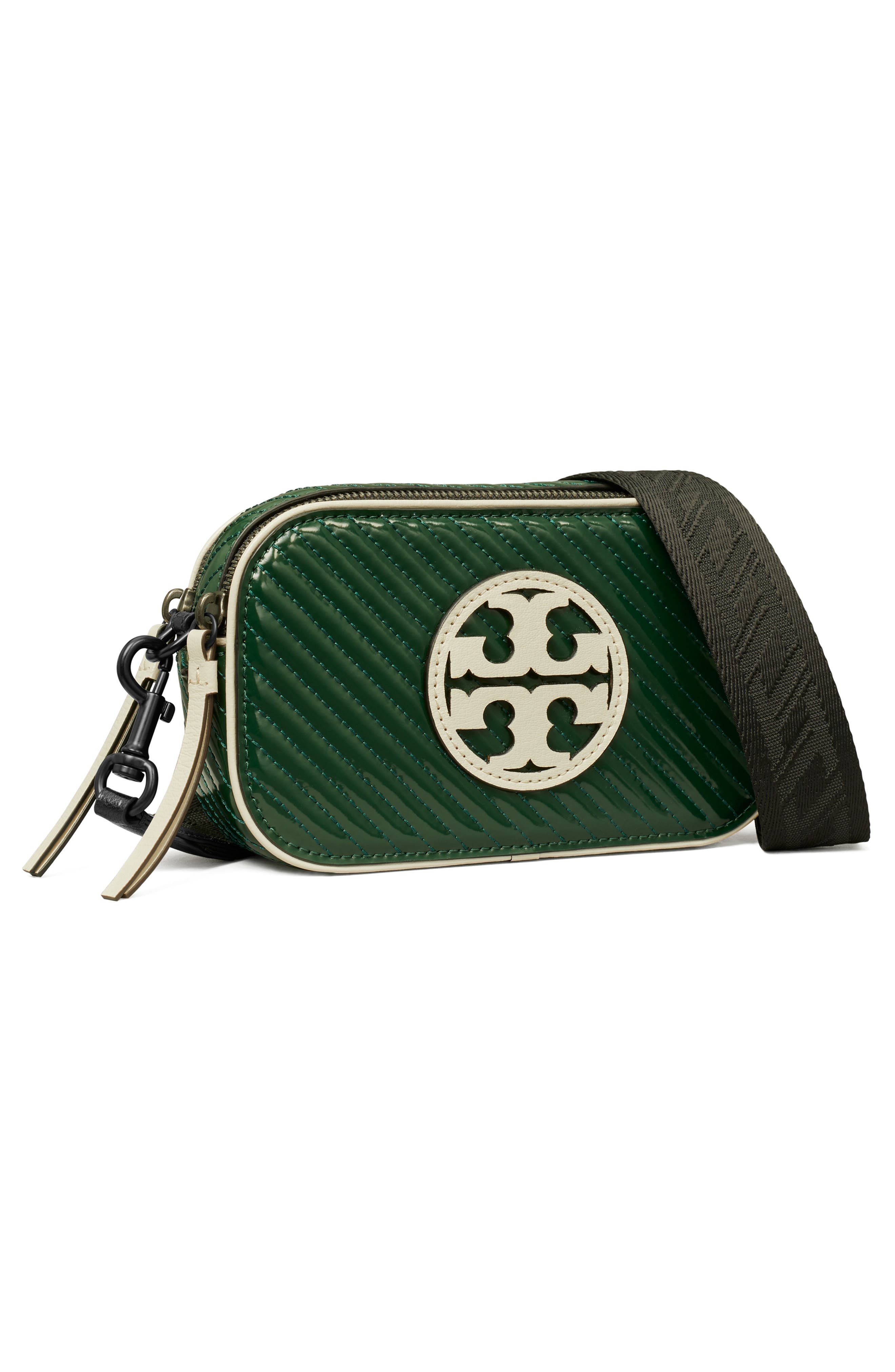 Tory Burch Miller Quilted Patent Leather Crossbody Bag, Alternate, color, 