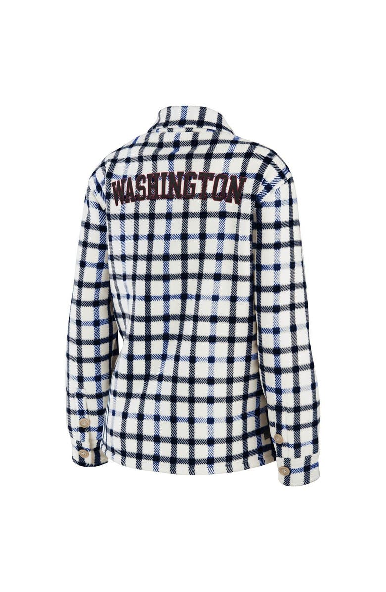 WEAR by Erin Andrews Women's WEAR by Erin Andrews Oatmeal Washington Capitals Plaid Button-Up Shirt Jacket, Alternate, color, Oatmeal