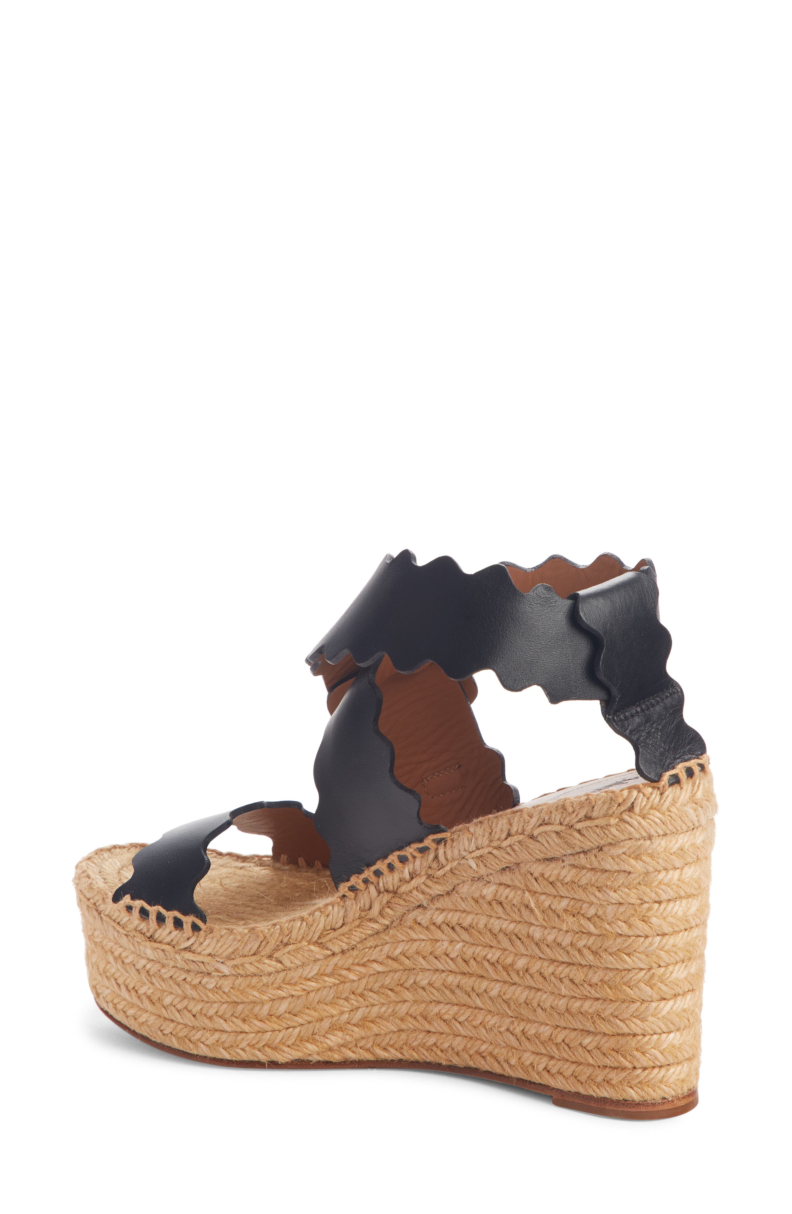 Chloé Lauren Scalloped Wedge Platform Sandal, Alternate, color, 