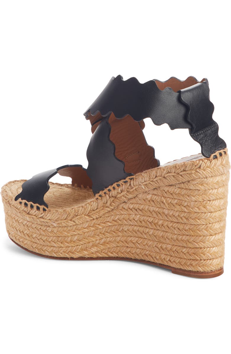 Chloé Lauren Scalloped Wedge Platform Sandal, Alternate, color,
