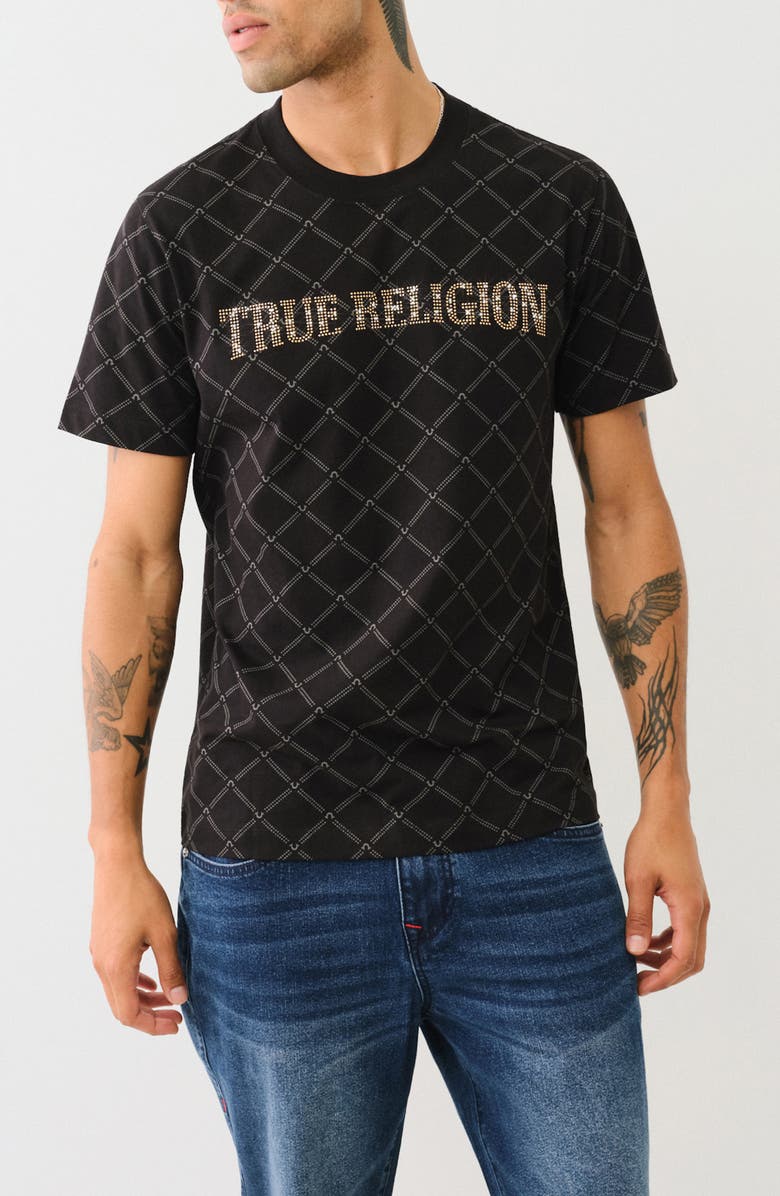 True Religion Monogram Arch Graphic T-Shirt, Main, color,