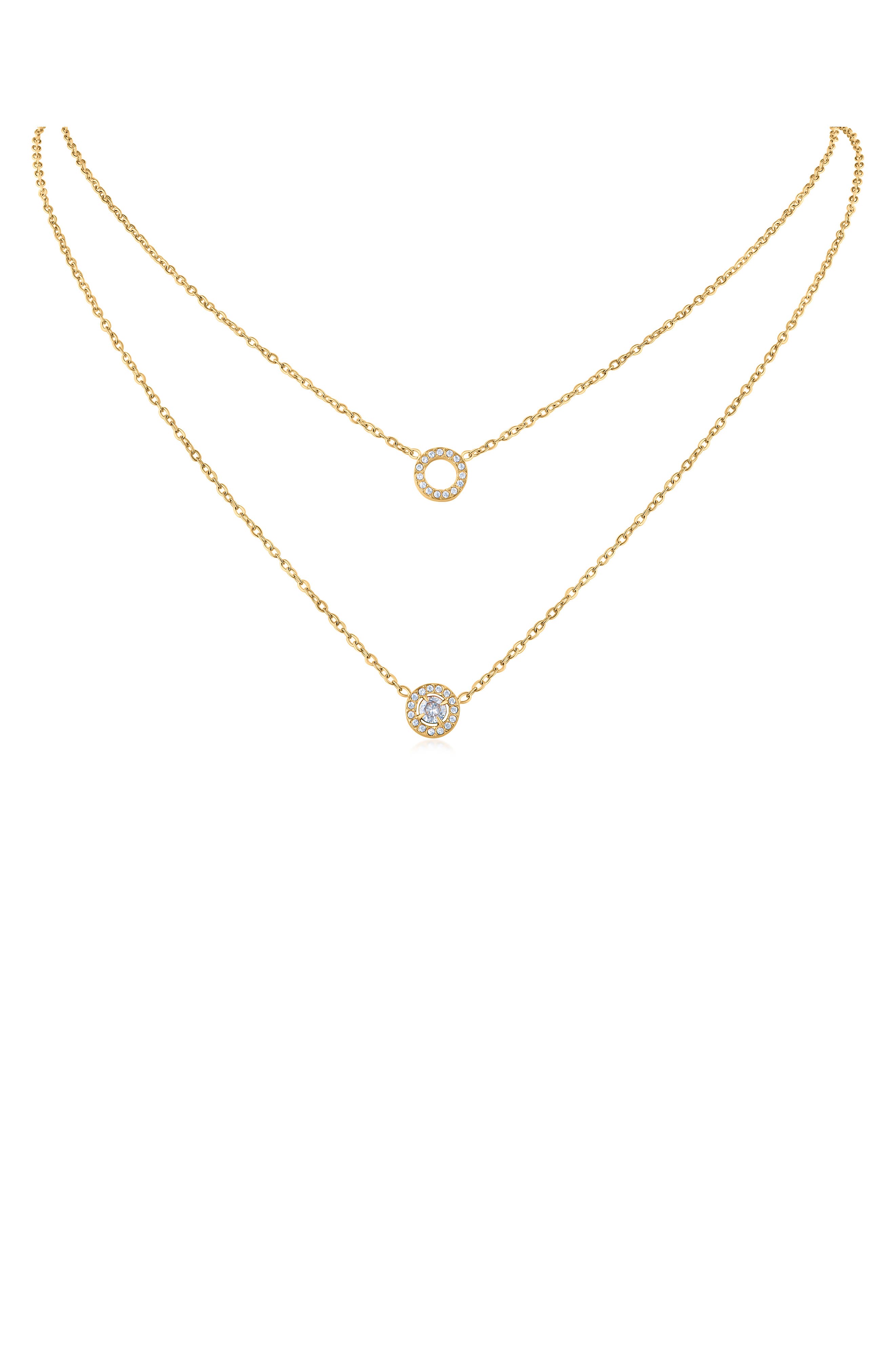 Layered Pavé Cubic Zirconia Necklace