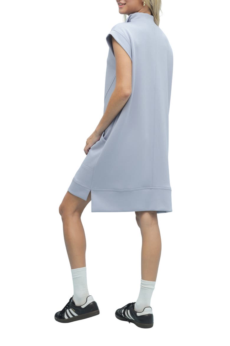 Scuba Half-Zip Minidress, Alternate, color, CLOUD