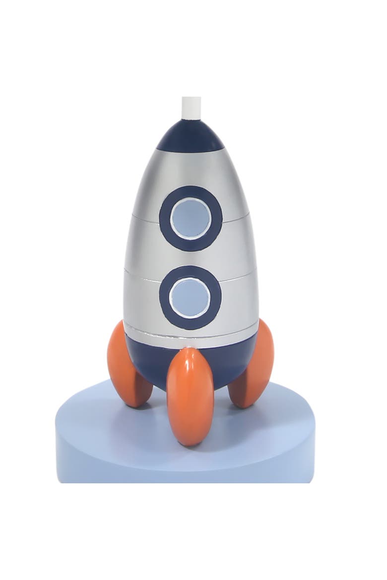 Milky Way Rocket Ship Nursery Lamp with Shade & Bulb, Alternate, color, Blue