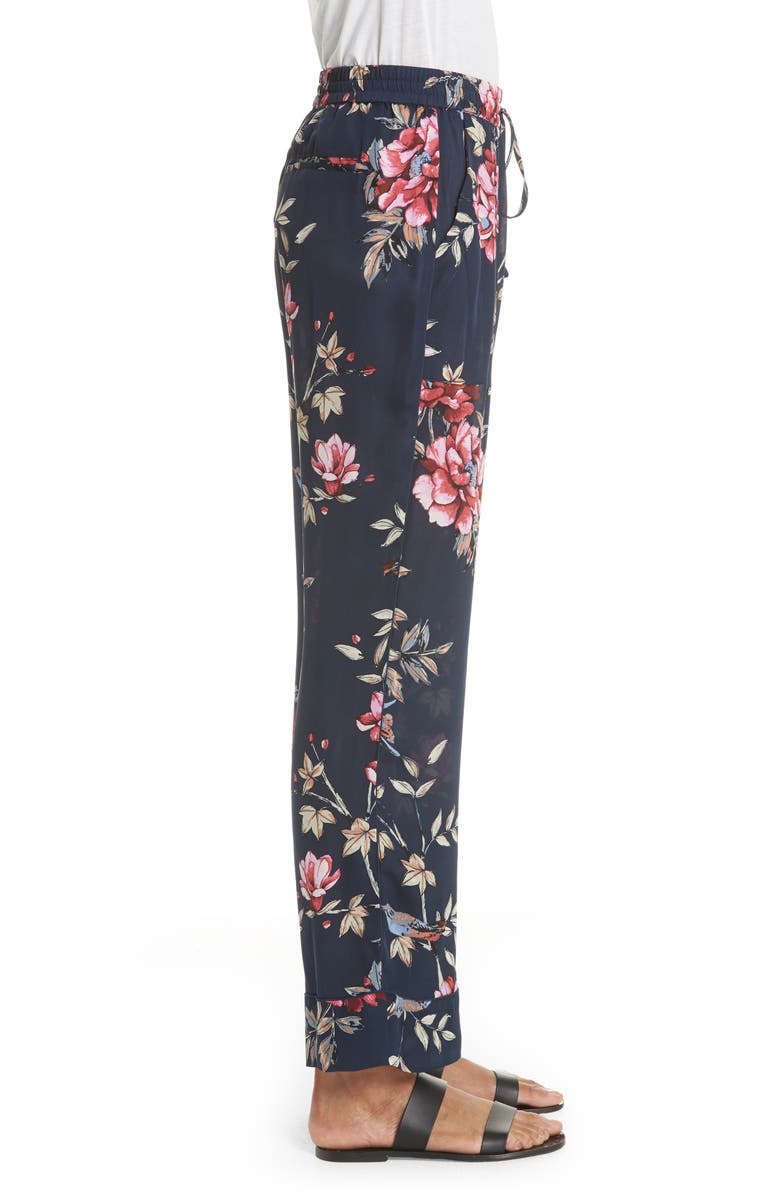 Joie Daltona Floral Silk Pants, Alternate, color, 