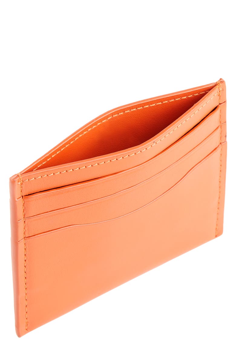 RFID Leather Card Case, Main, color, ORANGE