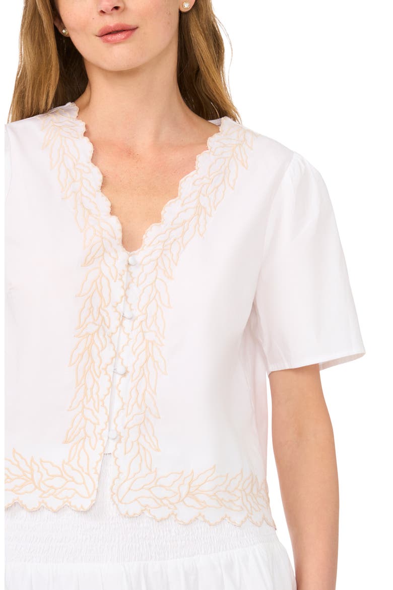 Embroidered Buttoned Cotton Shirt, Alternate, color, BRIGHT WHITE