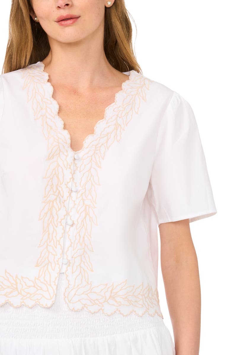 Parker Embroidered Buttoned Cotton Shirt, Alternate, color, Bright White