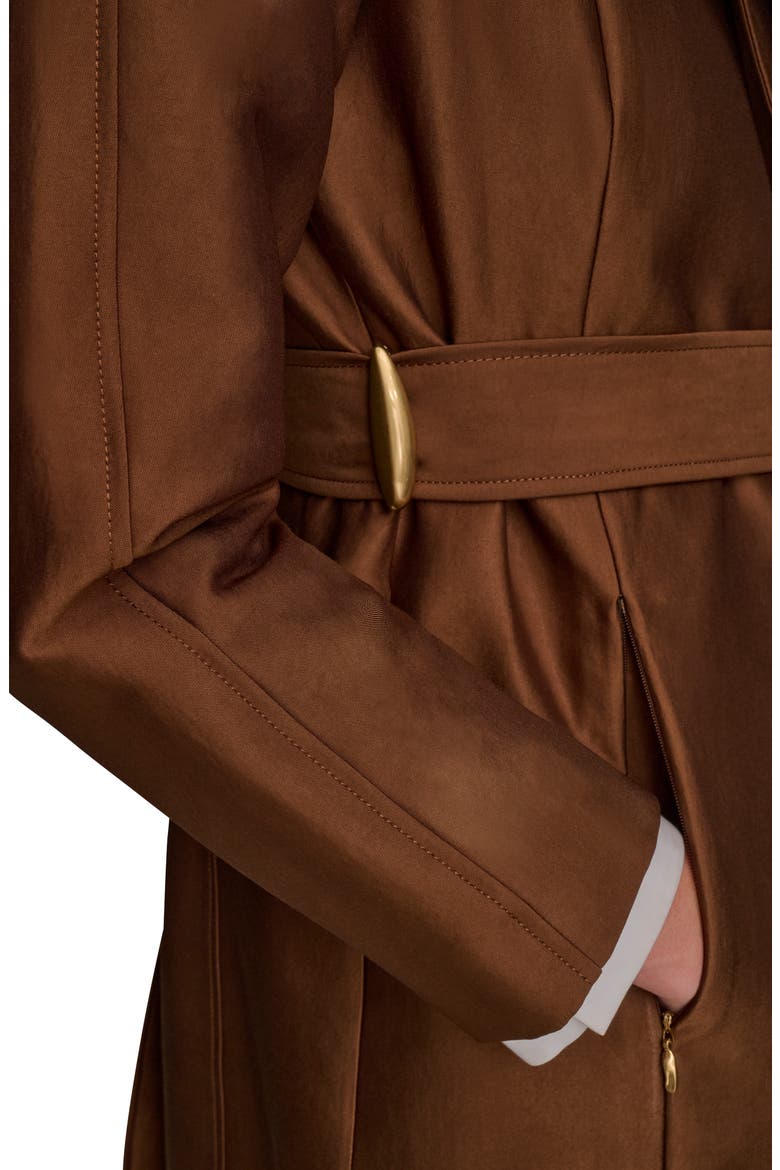 Double Collar Cotton Blend Trench Coat, Alternate, color, TOBACCO
