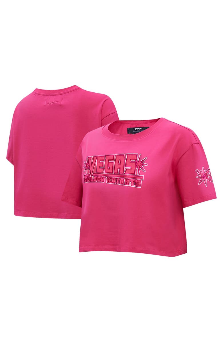 PRO STANDARD Women's Pro Standard Vegas Golden Knights Triple Pink Cropped Boxy T-Shirt, Alternate, color, Pink