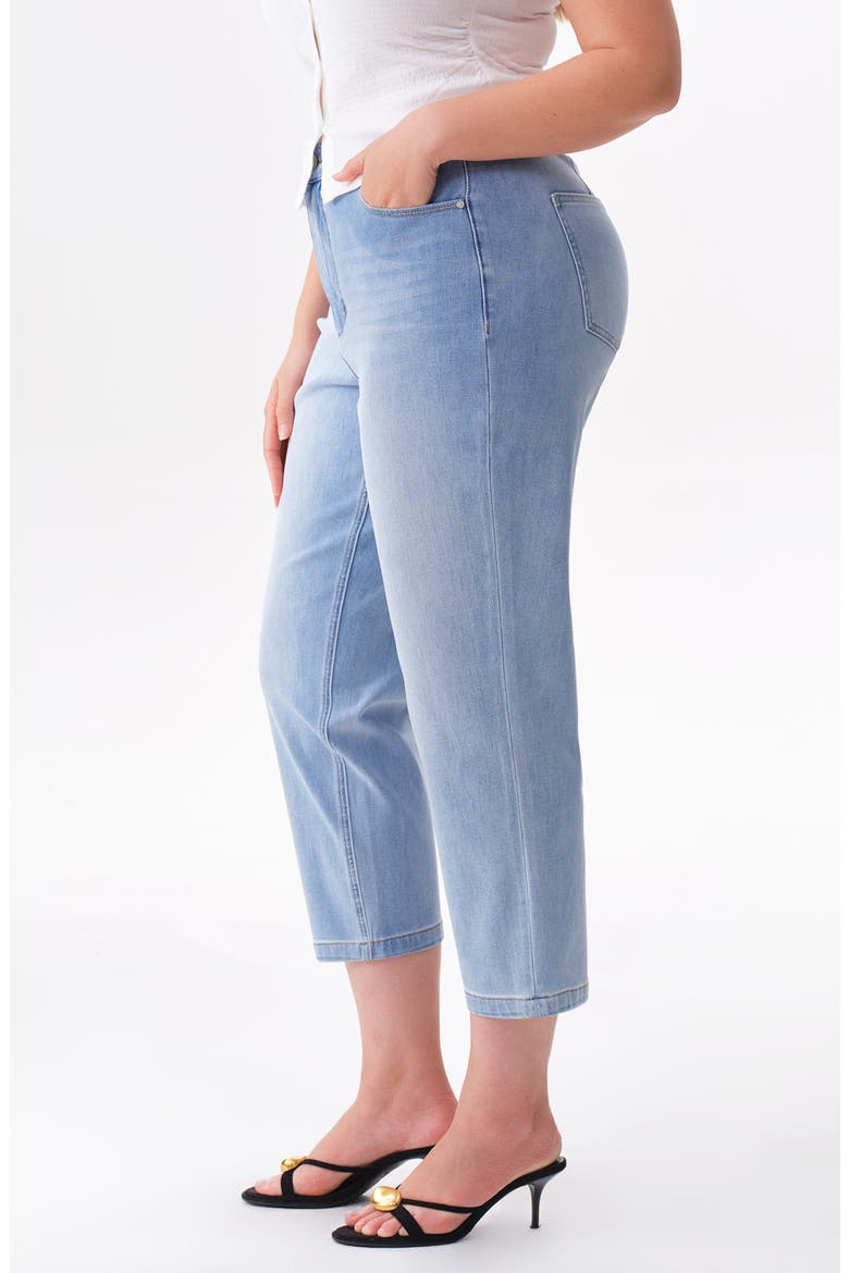Super High Waist Crop Tapered Mom Jeans, Alternate, color, LIGHT BLUE