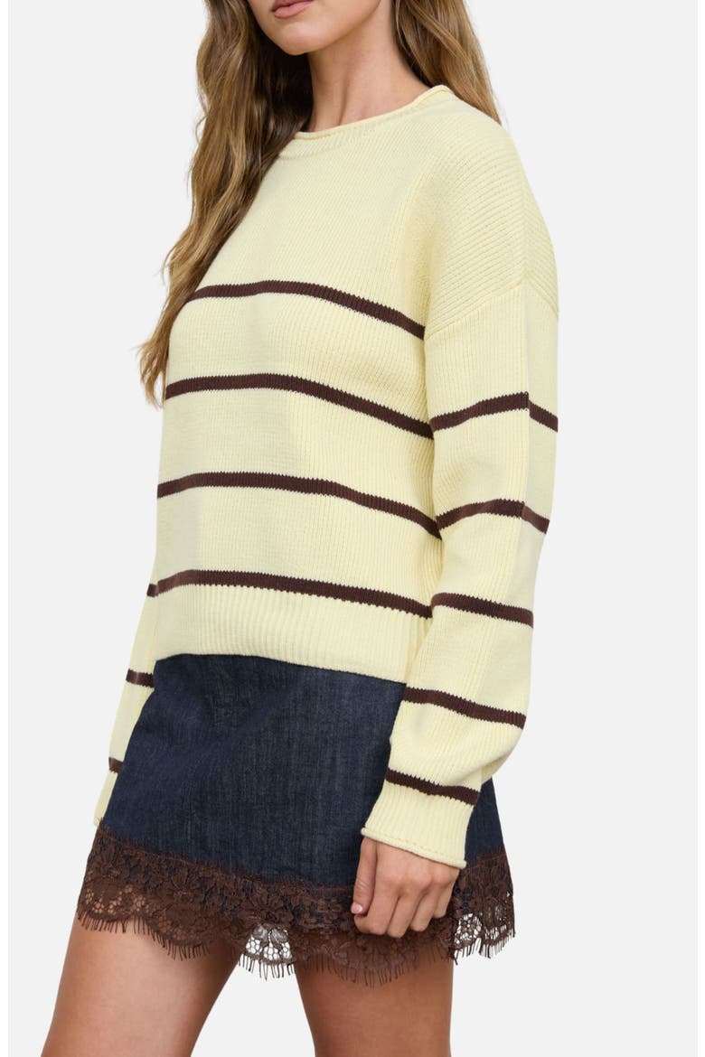 Stripe Long Sleeve Sweater, Alternate, color, BUTTER YELLOW