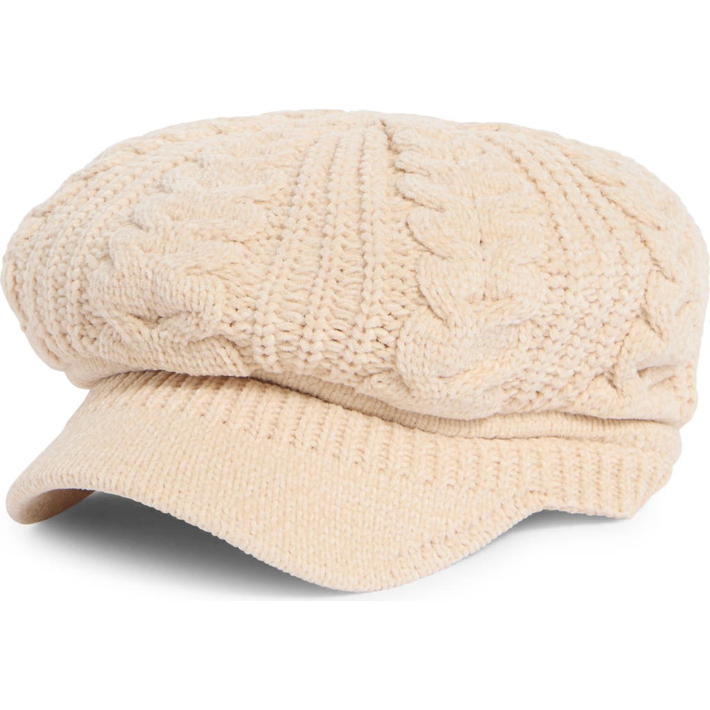 Nine West Chenille Slouchy Cable Knit Cap In Neutral