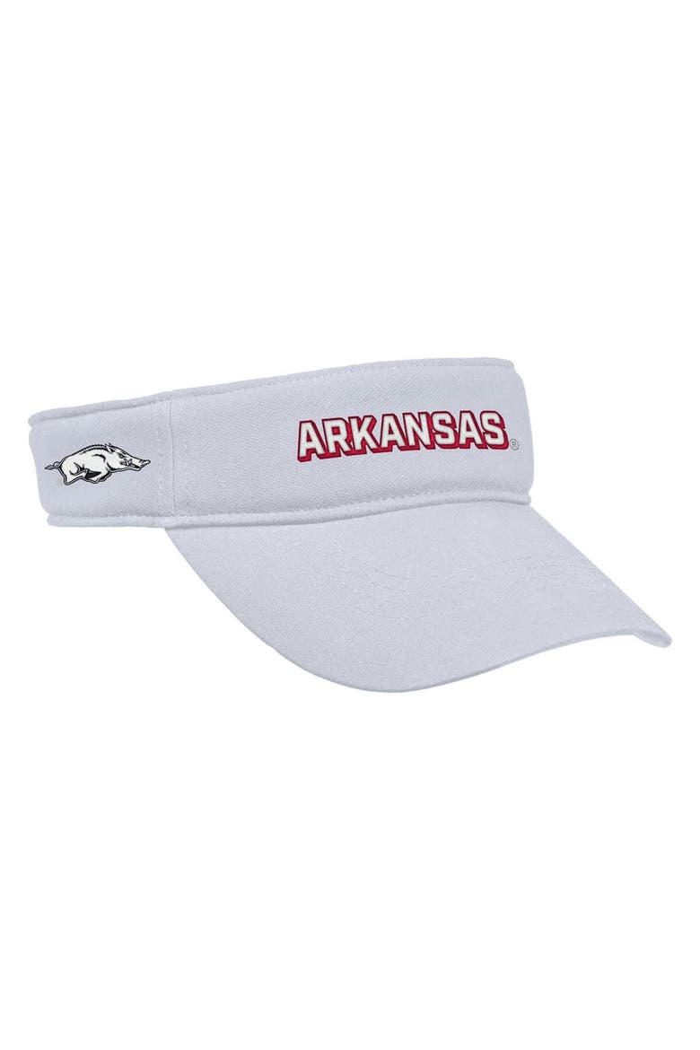 Men's Nike White Arkansas Razorbacks 2025 On-Field Ace Performance Adjustable Visor, Alternate, color, White