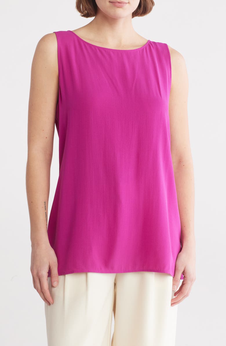 Eileen Fisher High-Low Silk Shell, Main, color, Cerse