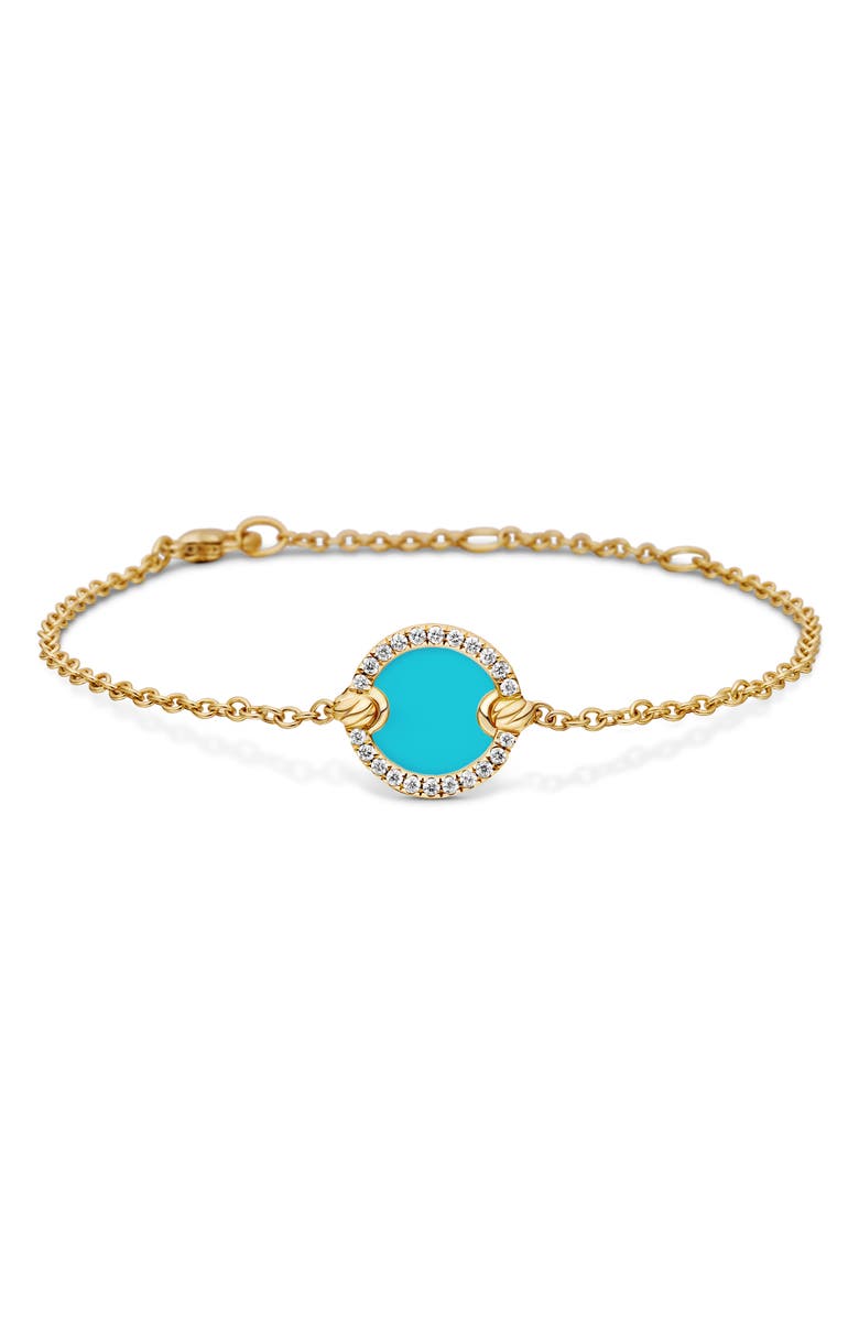 David Yurman Petite Elements Center Station Chain Bracelet with Semiprecious Stone & Diamonds, Main, color, 