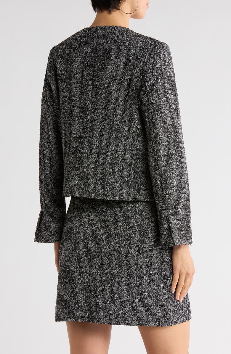 NORDSTROM RACK Collarless Bouclé Jacket, Alternate, color, Black- Ivory Boucle