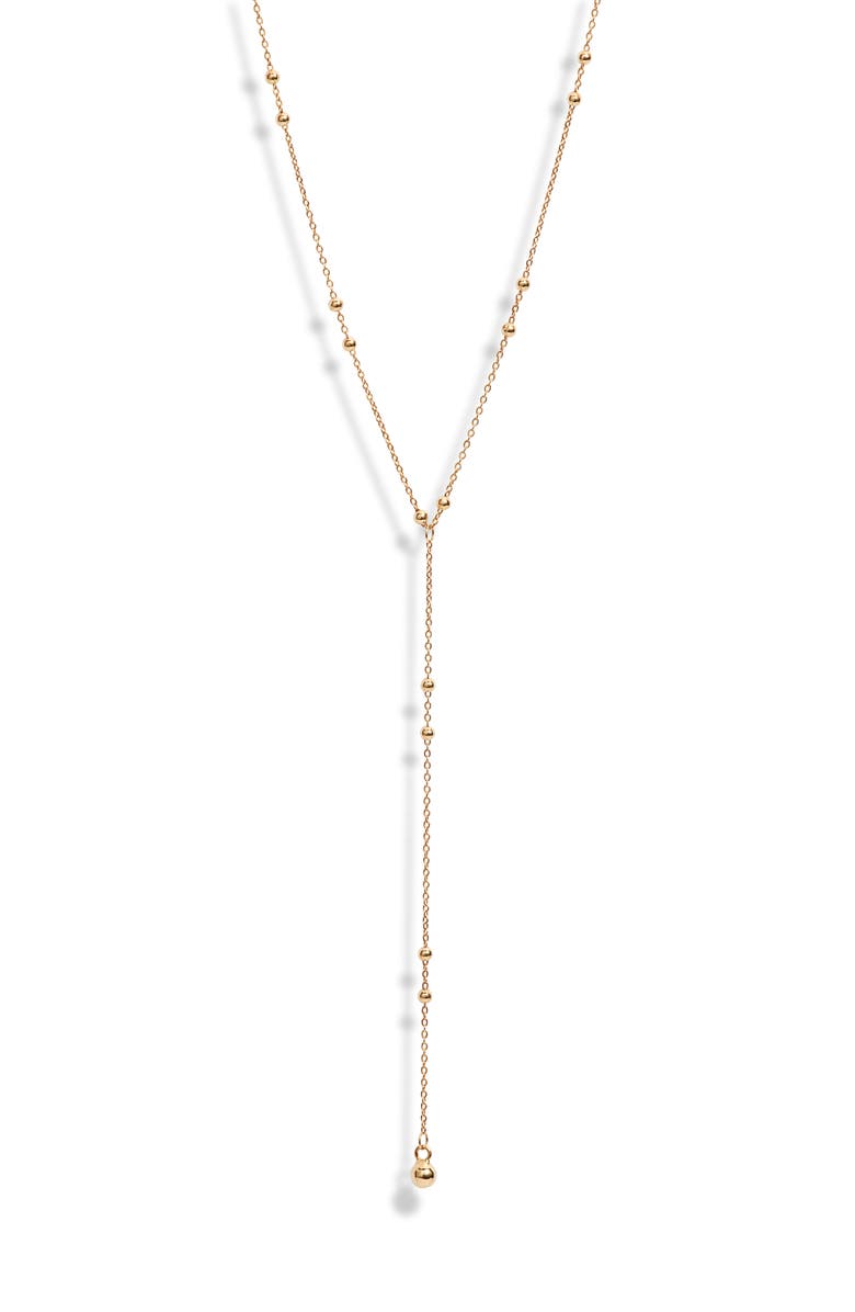 Bony Levy 14K Gold Beaded Y-Necklace, Main, color,