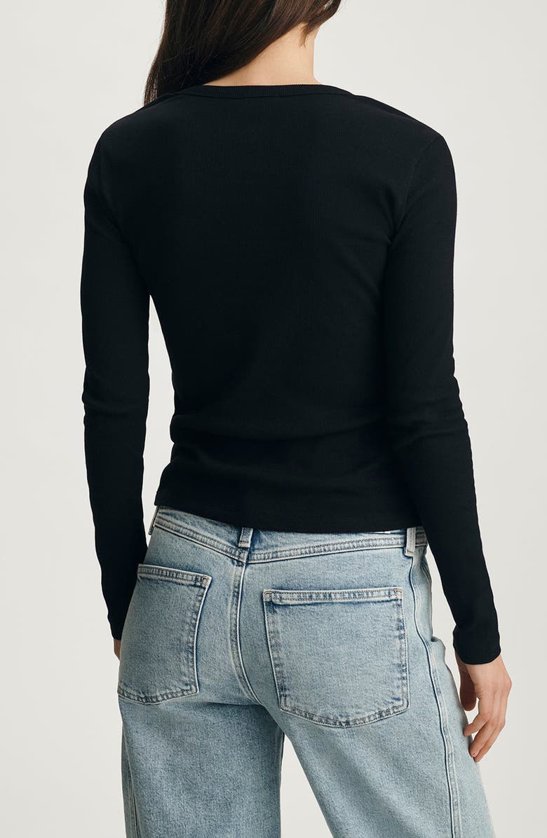 Mavi Jeans Stretch Cotton Rib Henley, Alternate, color, 
