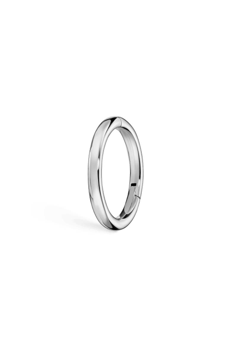 Plain Clicker Hoop, Main, color, 14K WHITE GOLD