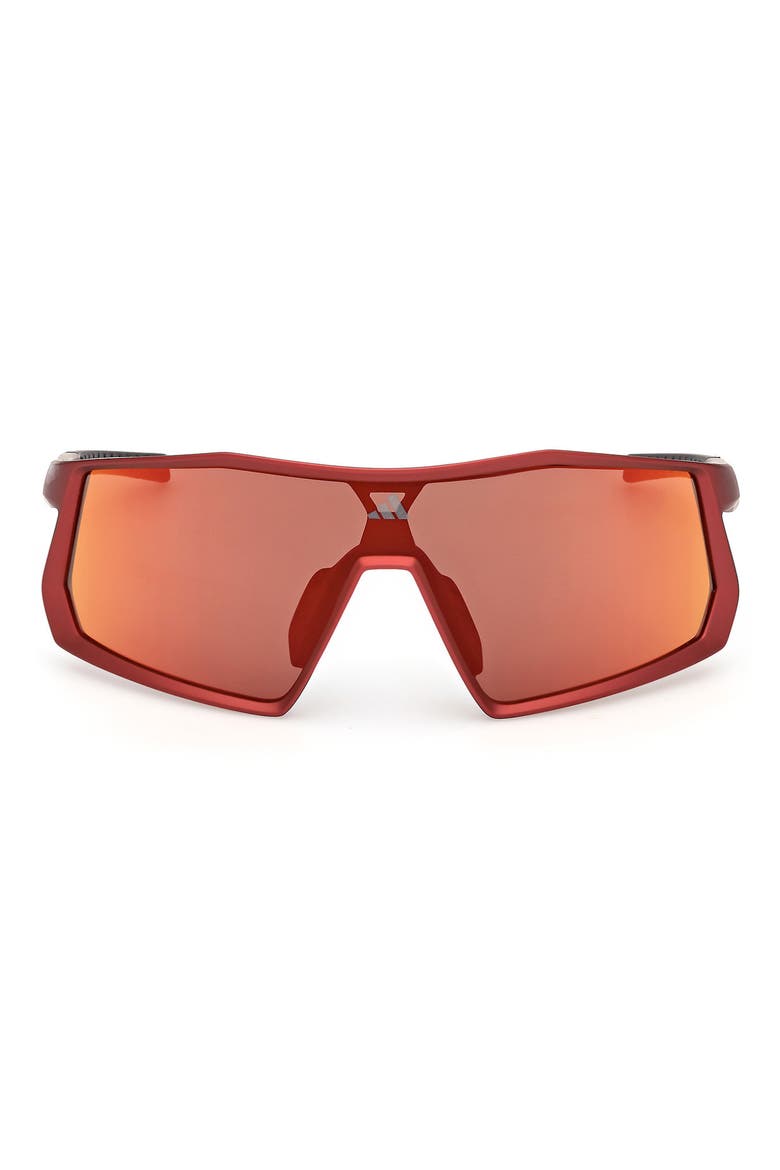Sport Shield Sunglasses, Main, color, MATTE RED / ROVIEX MIRROR
