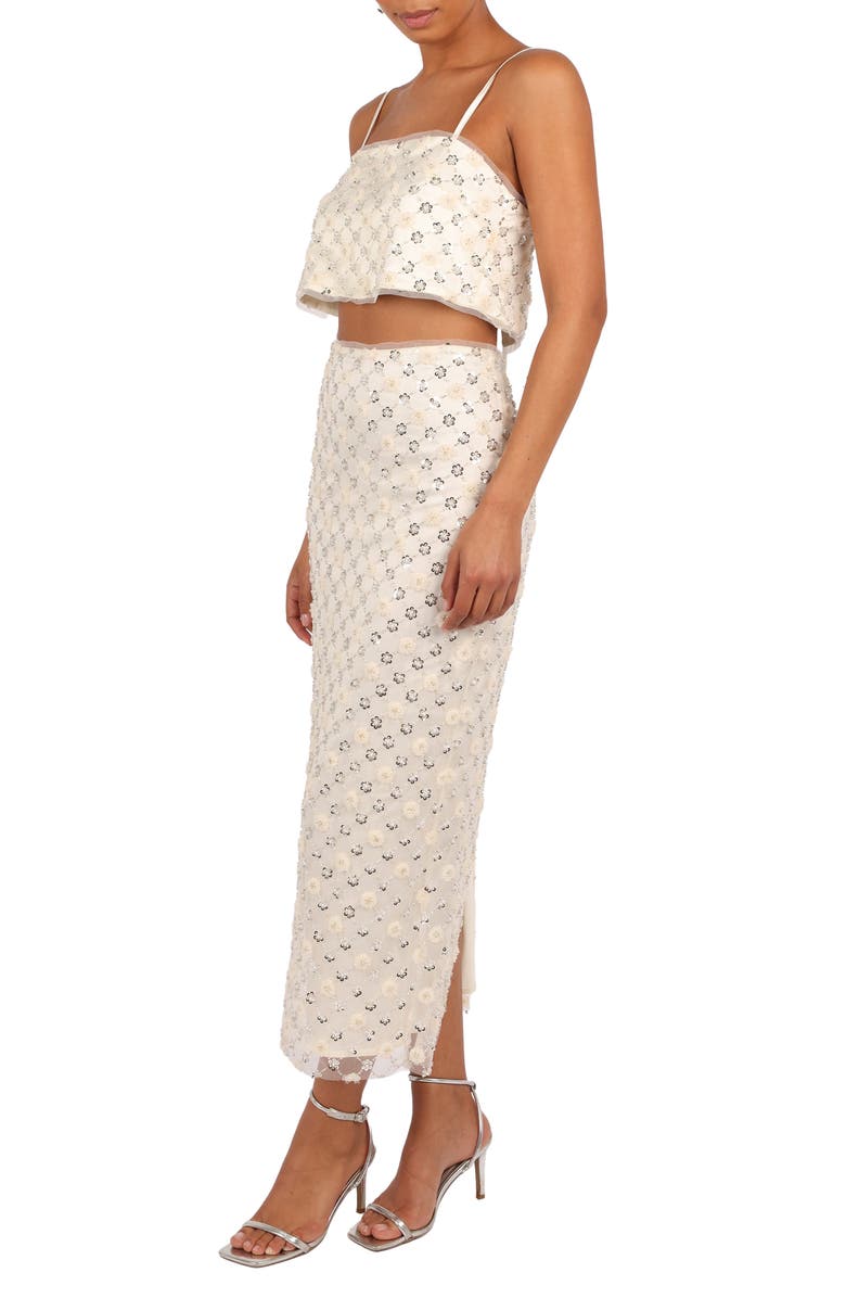 Petal & Pup Bottega Sequin Lace Crop Top & Skirt Set, Alternate, color,