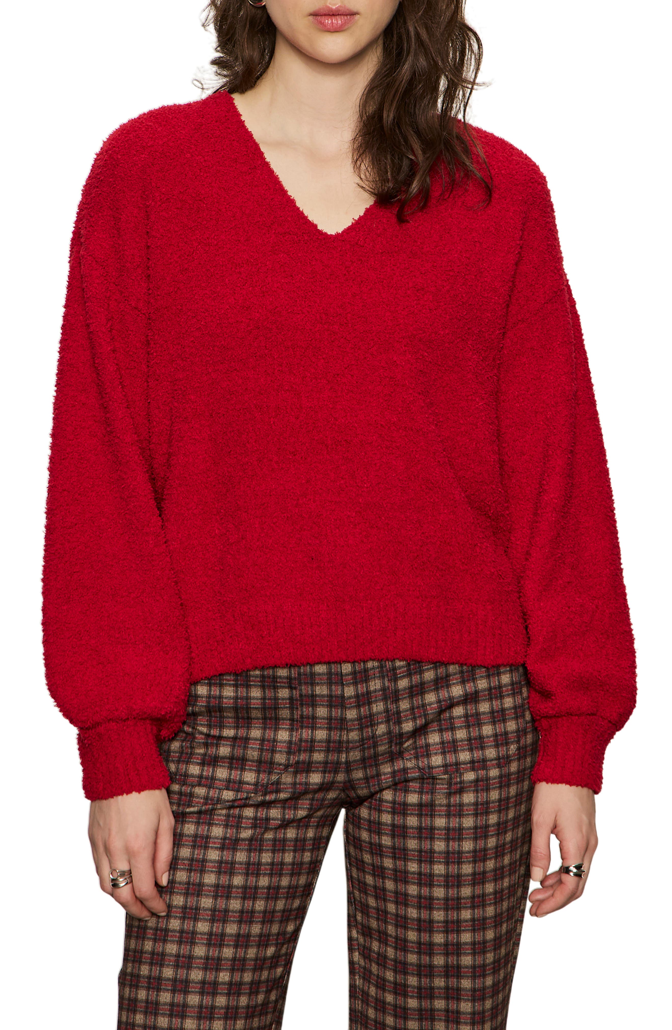 Sanctuary Teddy Fleece V-Neck Sweater