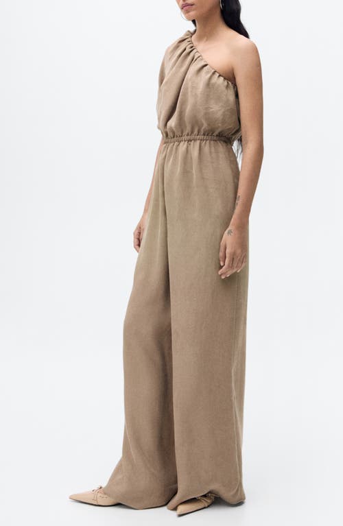 Shop Mango One-shoulder Jumpsuit