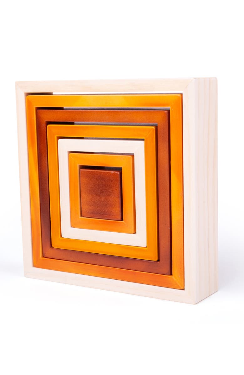 Bigjigs Toys Natural Wooden stacking squares, Alternate, color,
