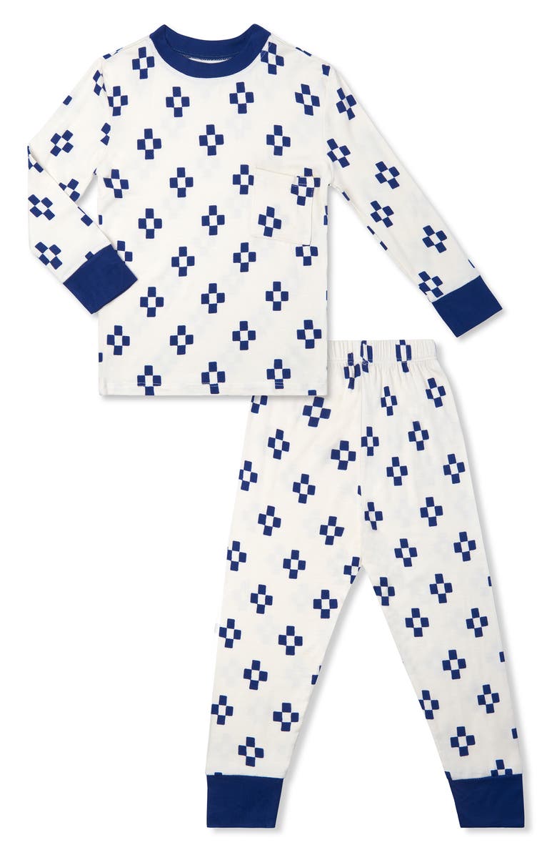 Baby Grey by Everly Grey Everly Grey Kids' Fitted Two-Piece Pajamas, Main, color, Geo