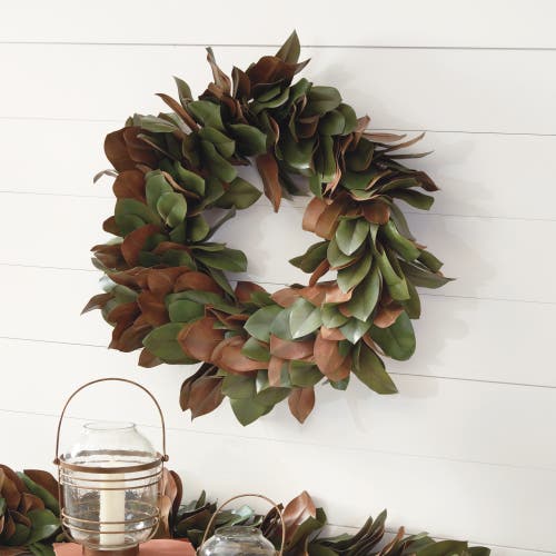 Napa Home & Garden Grand Magnolia Leaf Wreath 30" In Green