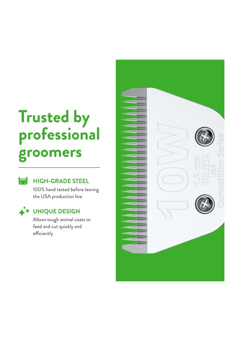 10W Extra Wide Detachable Pet Grooming Blade, Alternate, color, Chrome