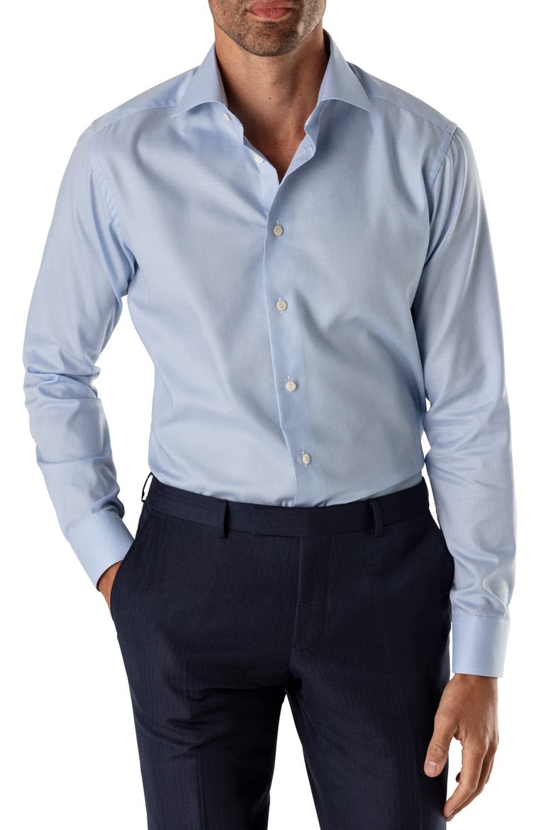 Slim Fit Houndstooth Dress Shirt, Main, color, BLUE