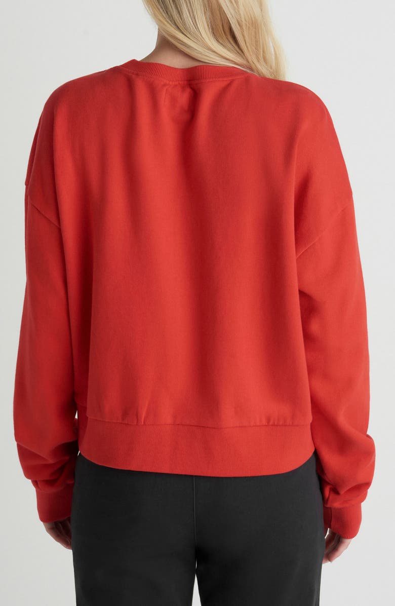Hurley Leisure Club Boxy Cotton Terry Graphic Sweatshirt, Alternate, color, Float Red