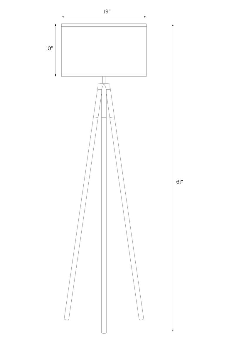 Levi 61" Modern LED Floor Lamp with Gold Accent, Bulb Included, Alternate, color, BLACK / GOLD