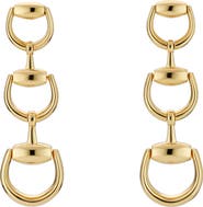 Gucci 18K Gold Horsebit Drop Earrings