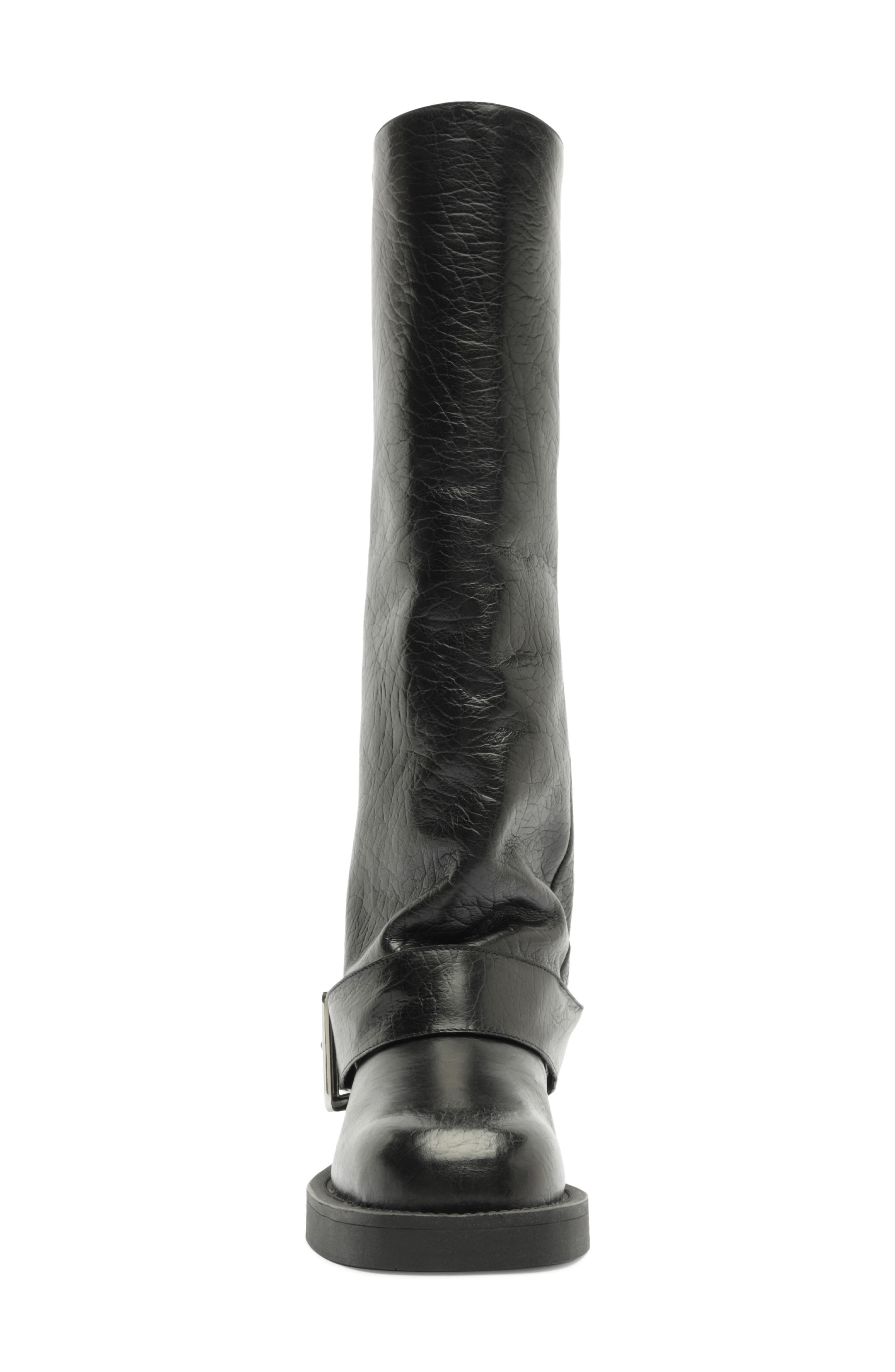 Patrice Up Leather Tall Boot, Alternate, color, BLACK